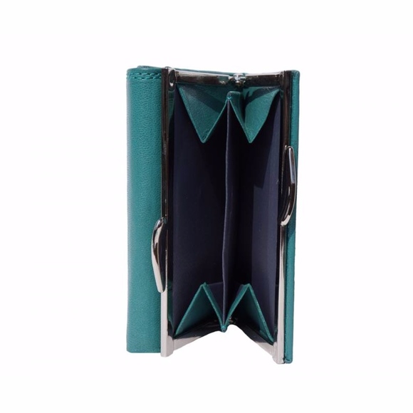 HAND MADE 🇮🇹ITALIAN 🇮🇹LEATHER WALLET TURQUOISE - Picture 6 of 7